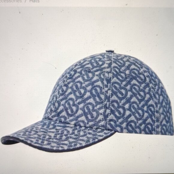 Burberry Monogram Jacquard Denim Baseball Cap - Picture 1 of 5